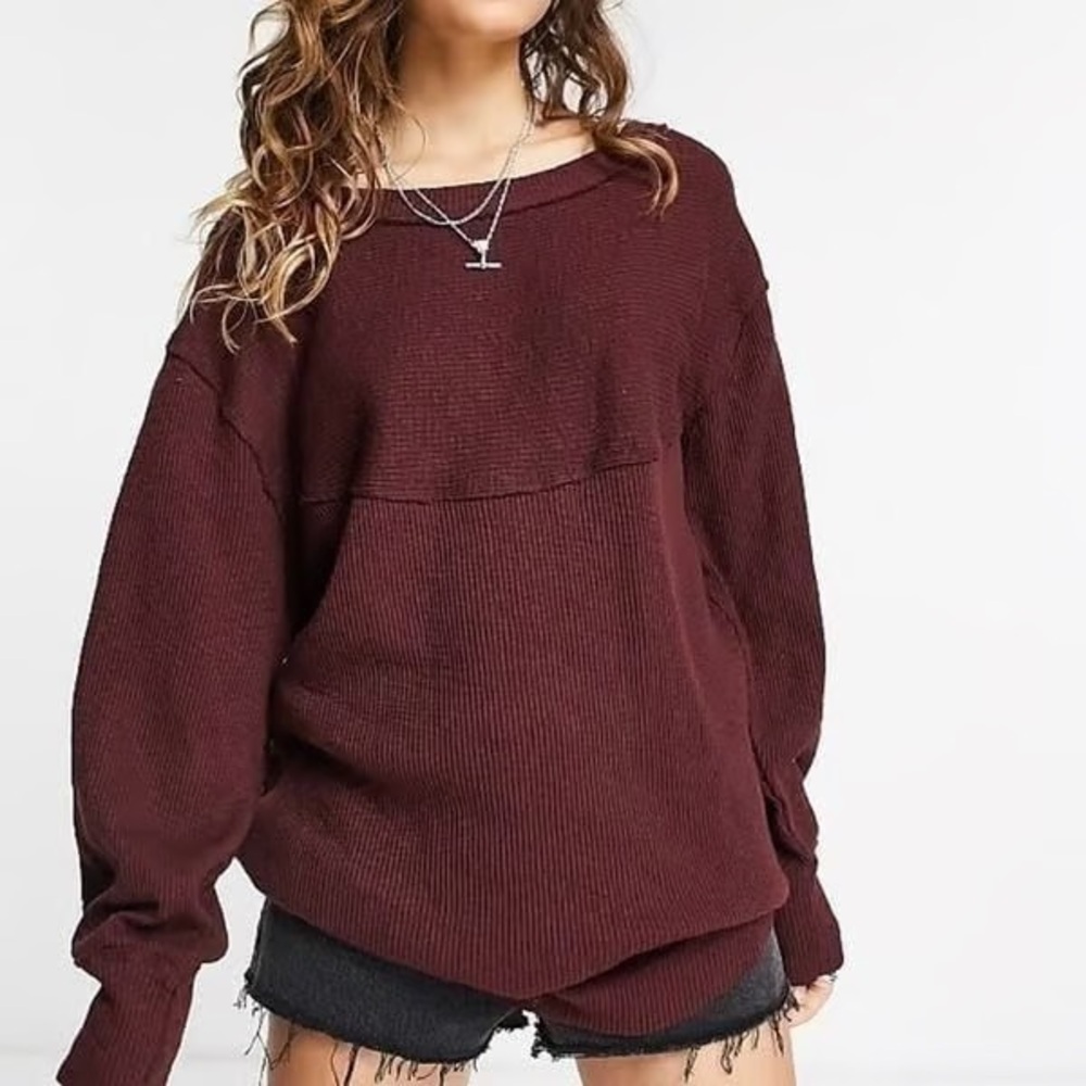 Free People - We The Free Knit Oversized Crew Neck Pullover Sweater Size Small - Picture 1 of 12